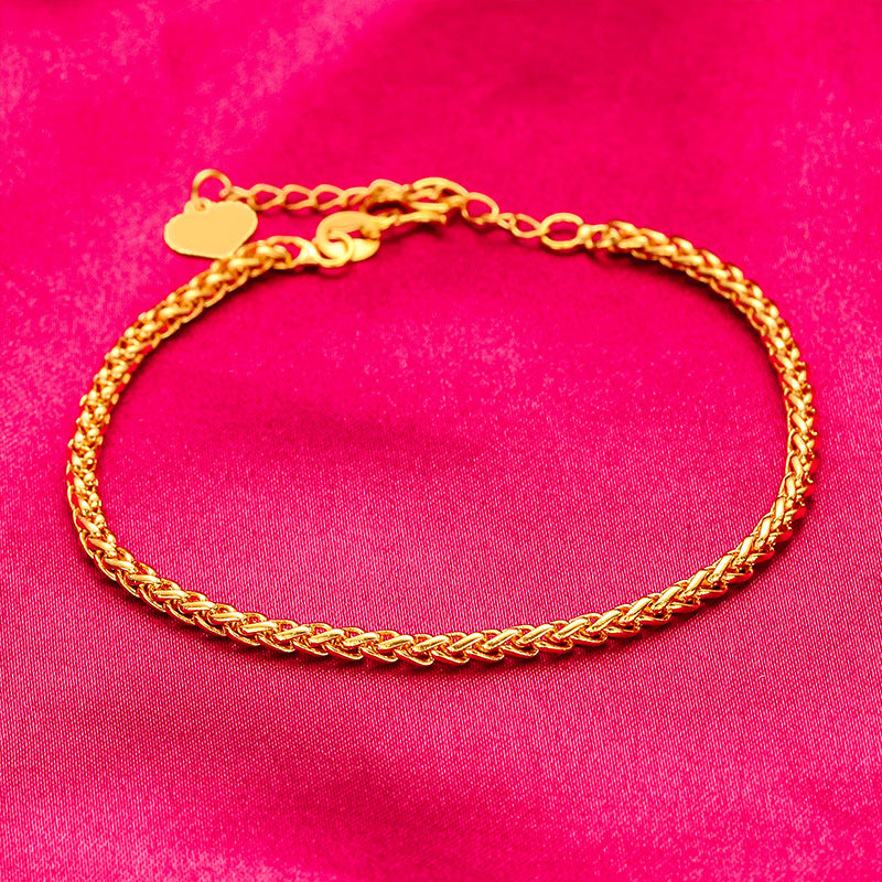 Women's Mold Simple Chopin Twist Flat Alluvial Live Bracelet
