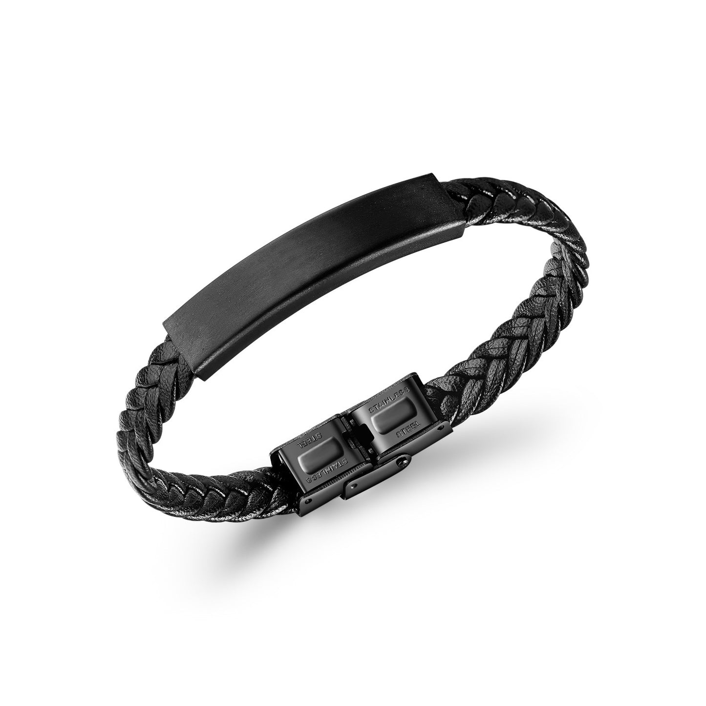 Men's Woven Leather String Titanium Steel Retro High Sense Can Bracelet