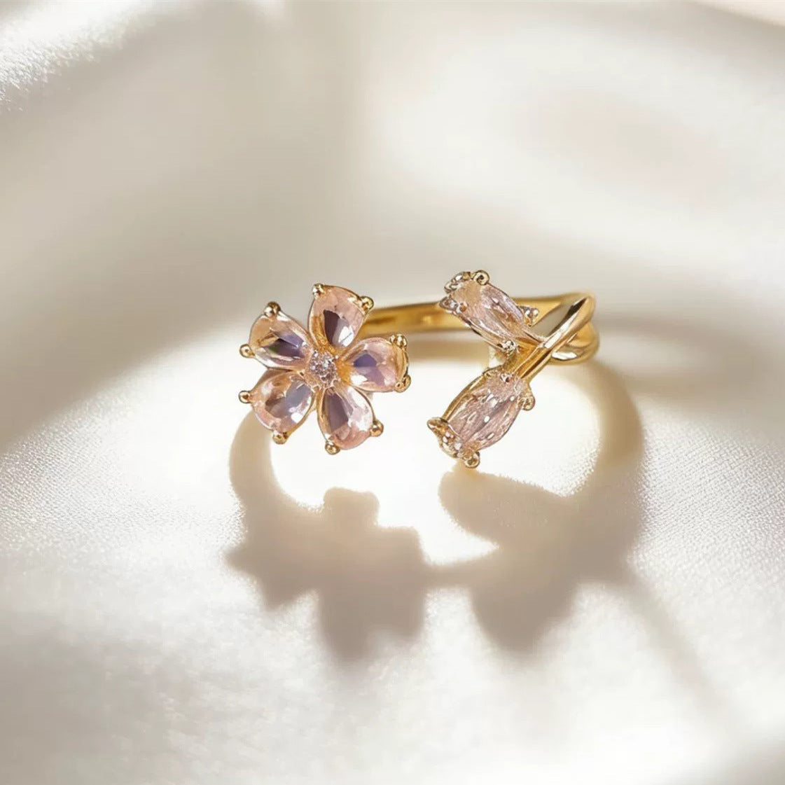 Light Luxury Full Rhinestone Zircon Retro Opening Personality High Sense Rings