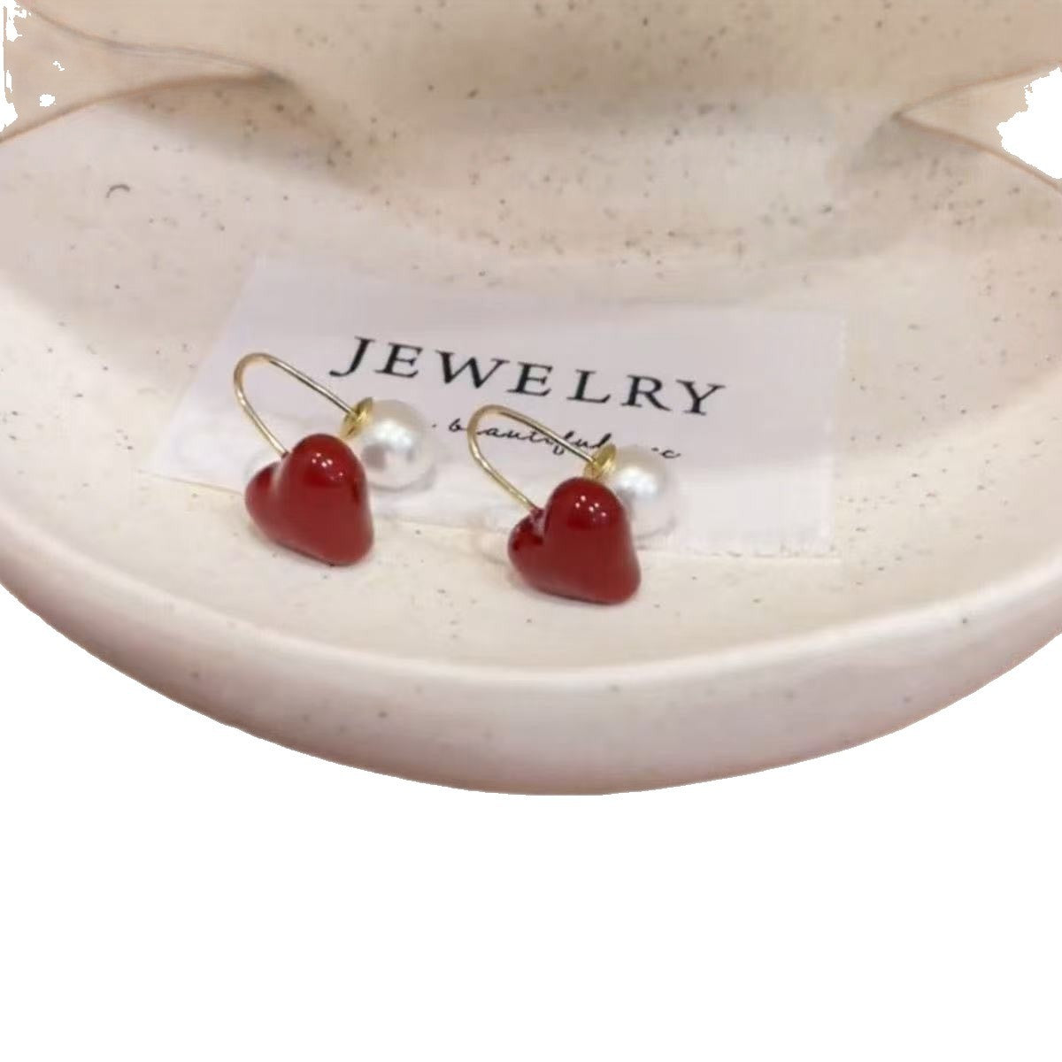 Red Love Beads Simple Affordable Luxury Fashion Elegant High-grade Earrings