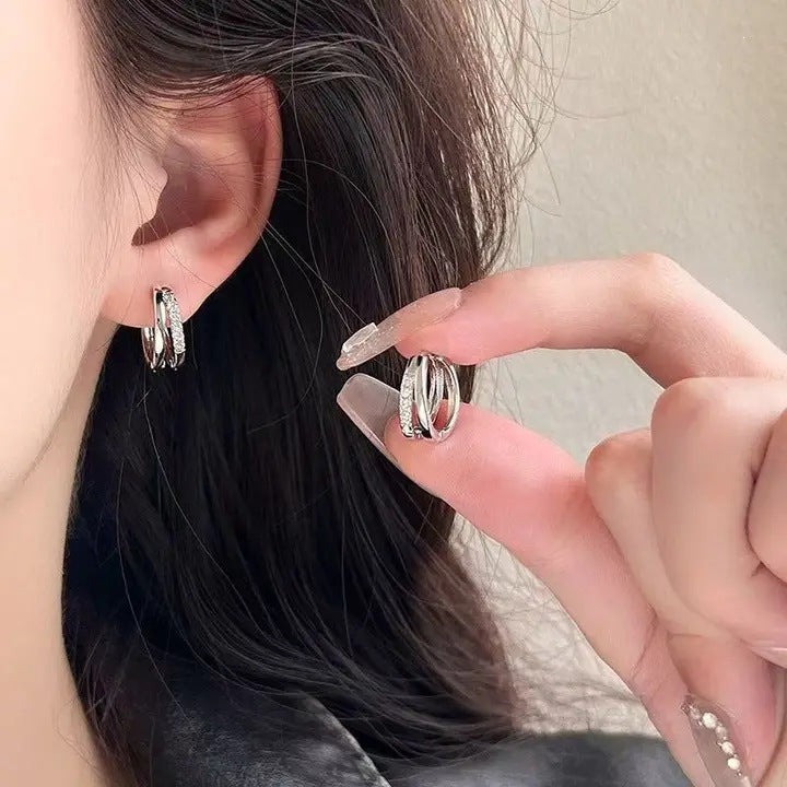 Women's Needle High-grade Super Flash Zircon Light Luxury Refined Grace Earrings