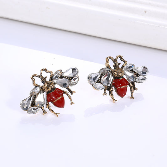 Creative Animal Series Alloy Painting Oil Earrings