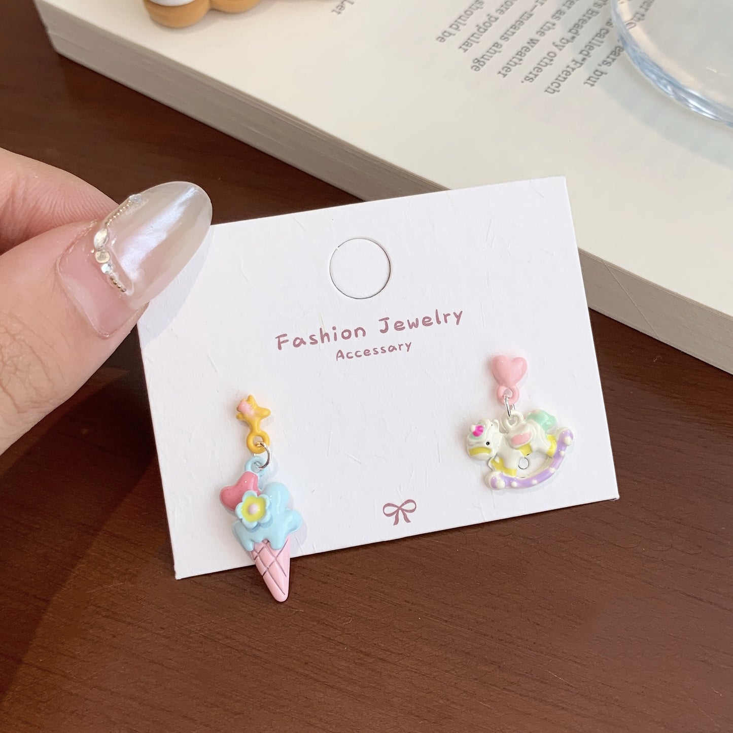 Women's Alloy Dripping Carousel Collection Sier Needle Earrings
