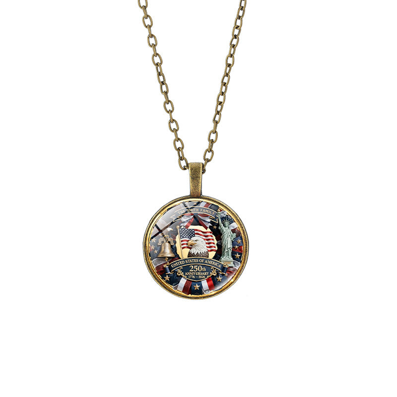 Popular Weekly Commemorative Liberty Bell National Flag Totem Necklaces