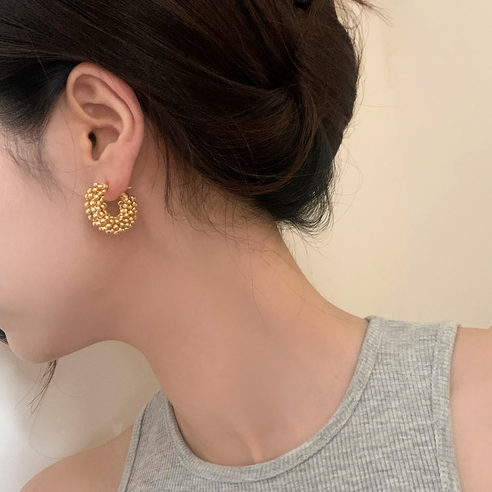 Style Hoop Female Light Luxury Minority High Sense Design Earrings