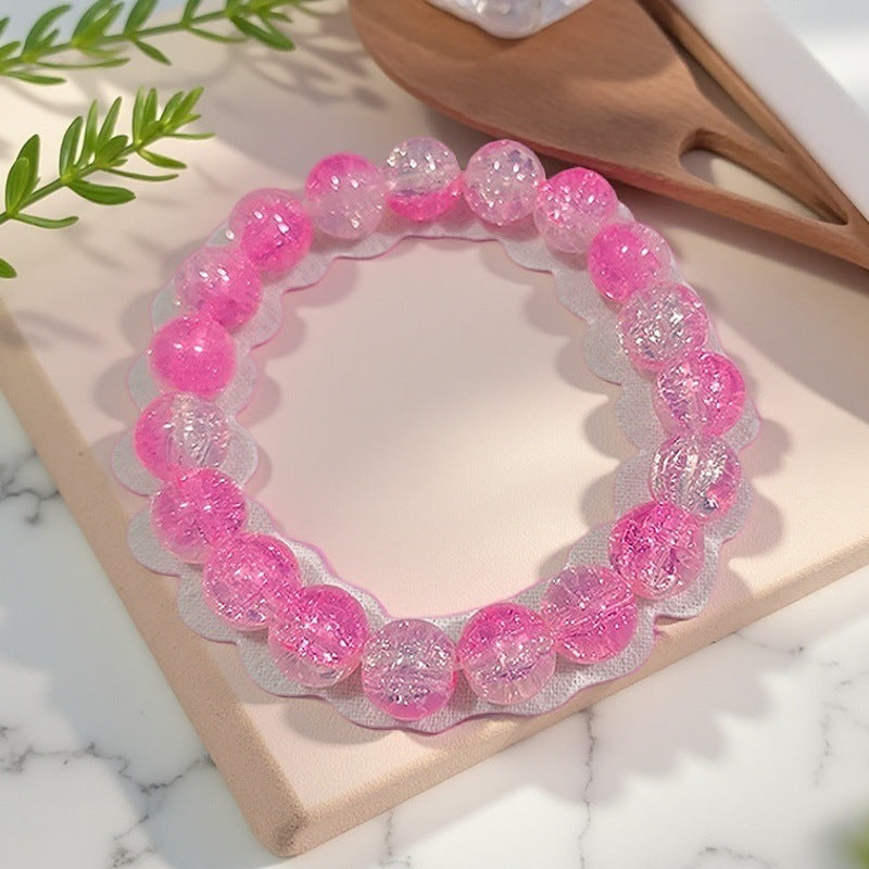 Purple Brushed Floral Beads Female Hand Toy Bracelet