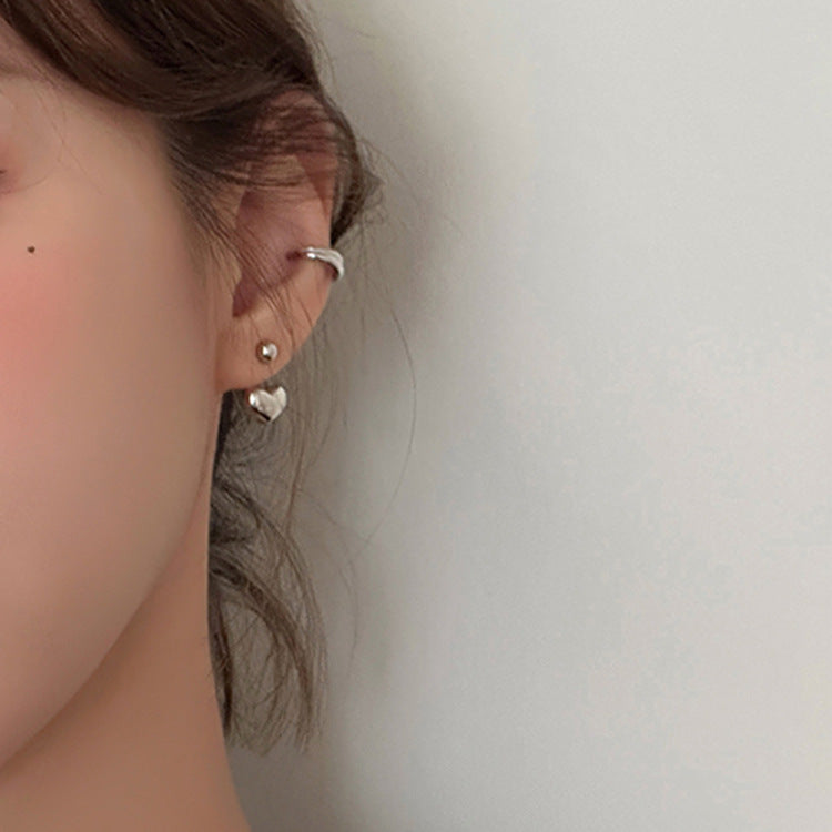 Women's For Metal Heart Design Sense Niche Simple Personalized Earrings