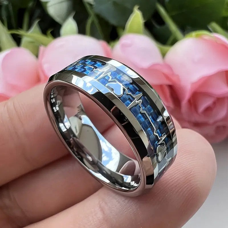 Heartbeat Design With Carbon Fiber Party Rings