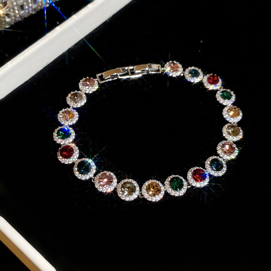 With Diamond Round Exquisite Fashion Retro Unique Design Light Luxury Bracelets
