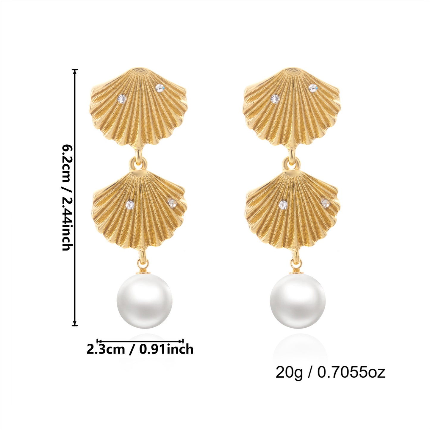 Women's Exaggerated Shell Eardrops Niche Holiday Ocean Earrings