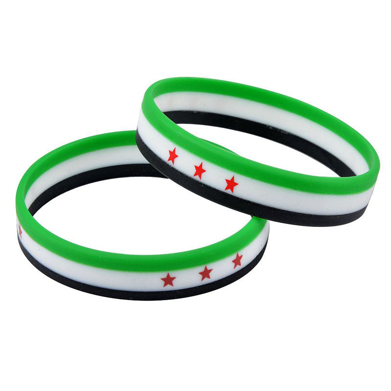 Syrian Green Layered Hand Personality Rubber Wrist Bracelet
