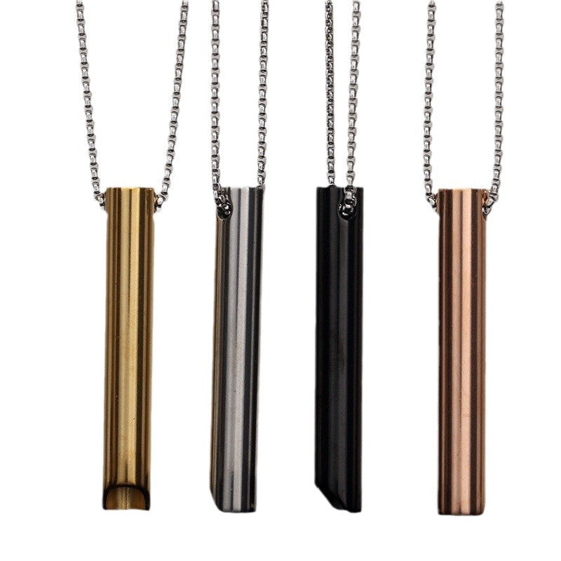 Simple Long Whistle Adjustable Breathing Decompression Necklaces