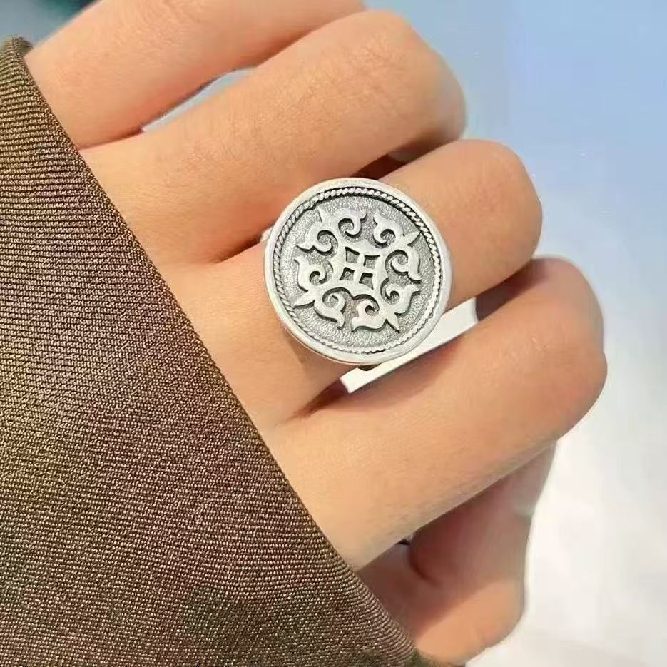 Kazakh Element Open Ethnic Style Simple Niche Index Ring