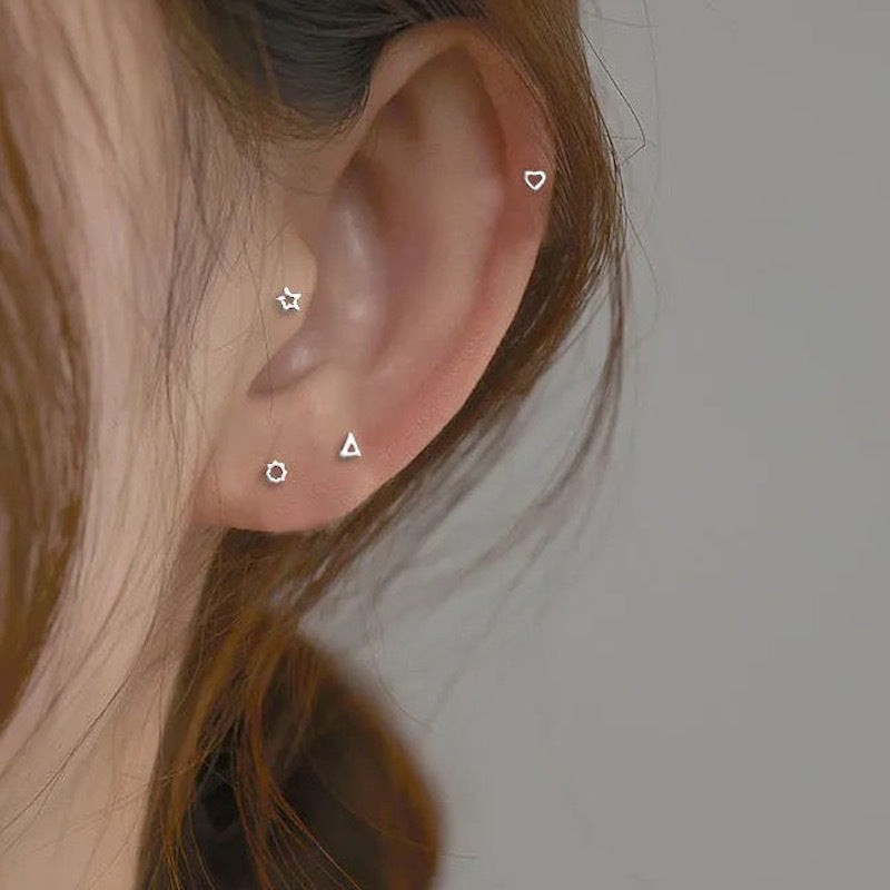 Women's Sense Week Suit Simple Small Exquisite Hollow Earrings