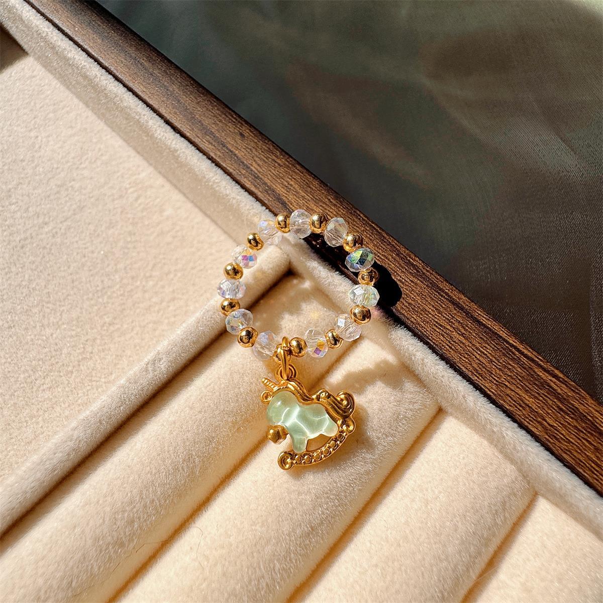 Natural Stone Tigereye Blue Sand Hair Crystal Chinese Design Rings