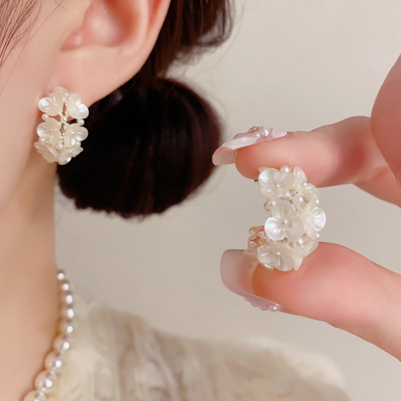 Spring Stylish Sweet Petals Shaped Ear Special Interest Light Luxury Rings