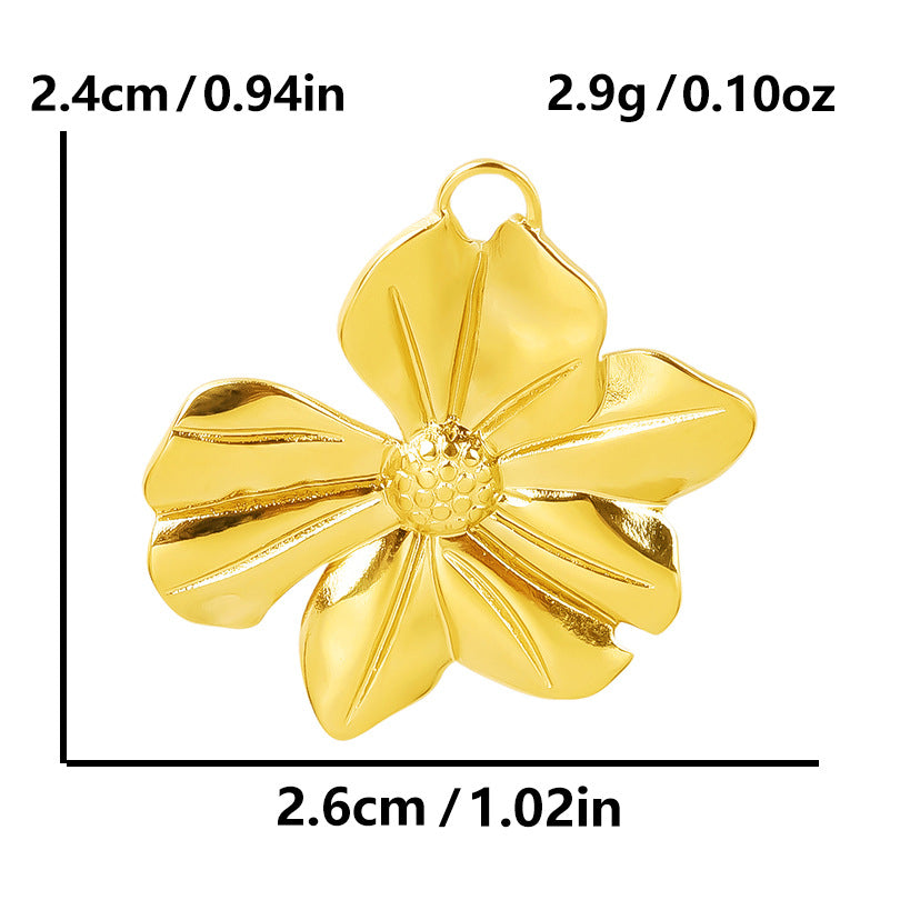 Stainless Steel Fashion Flower Irregular Accessories Pendants