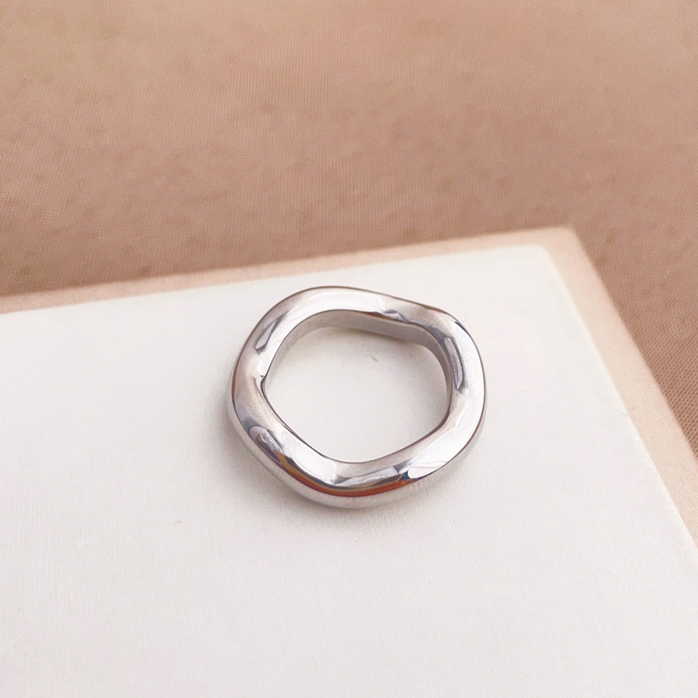 Niche Style Wave Curved Female Fashion Ring