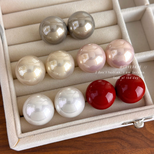 Ear Female Baroque Large Pearl Light Luxury High Sense Stud Earrings