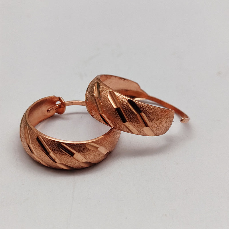 Vintage Red Copper Pure Elderly Ethnic Earrings