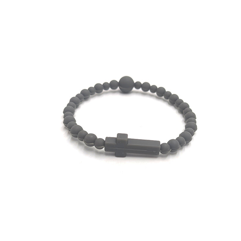 Fashion Macaron Color Series Cross Silicone Simple Bracelet