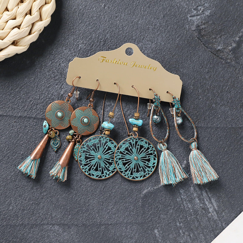 Women's Bohemian Ethnic Style Temperament Long Retro Vacation Personalized Simple Rings
