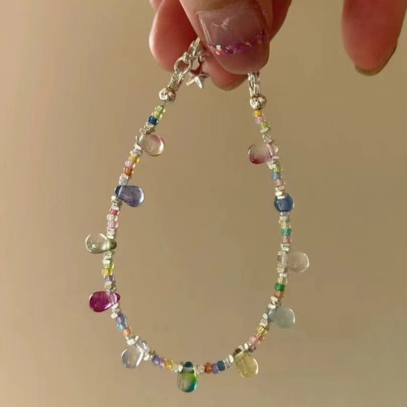 Pink Crystal Female Zircon Inlaid Light Luxury Bracelets