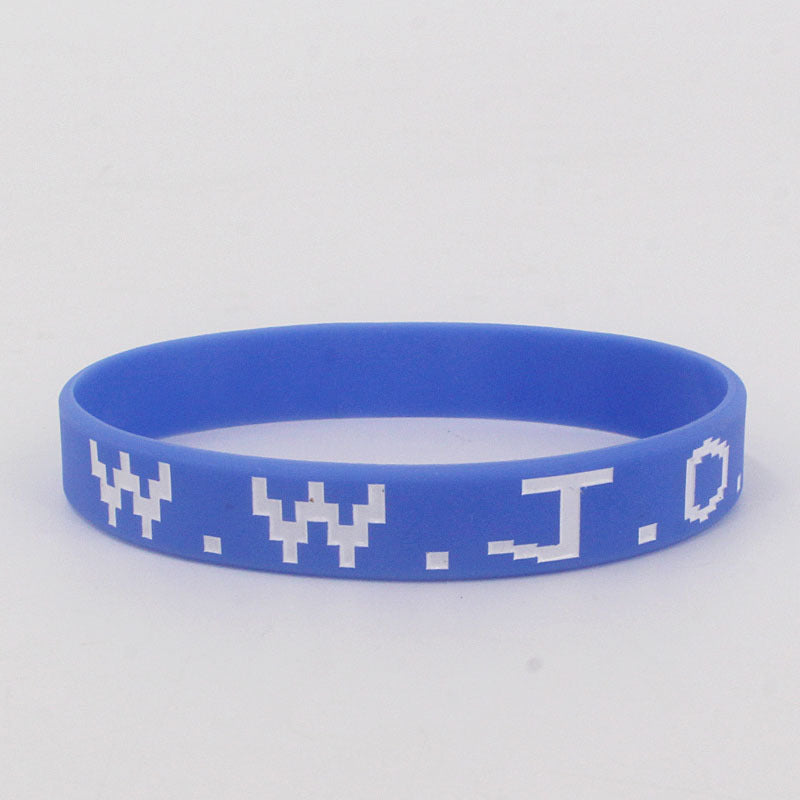 Women's & Men's Sports Style Silicone Concave Color Filling Adult Rubber Wrist Bracelet