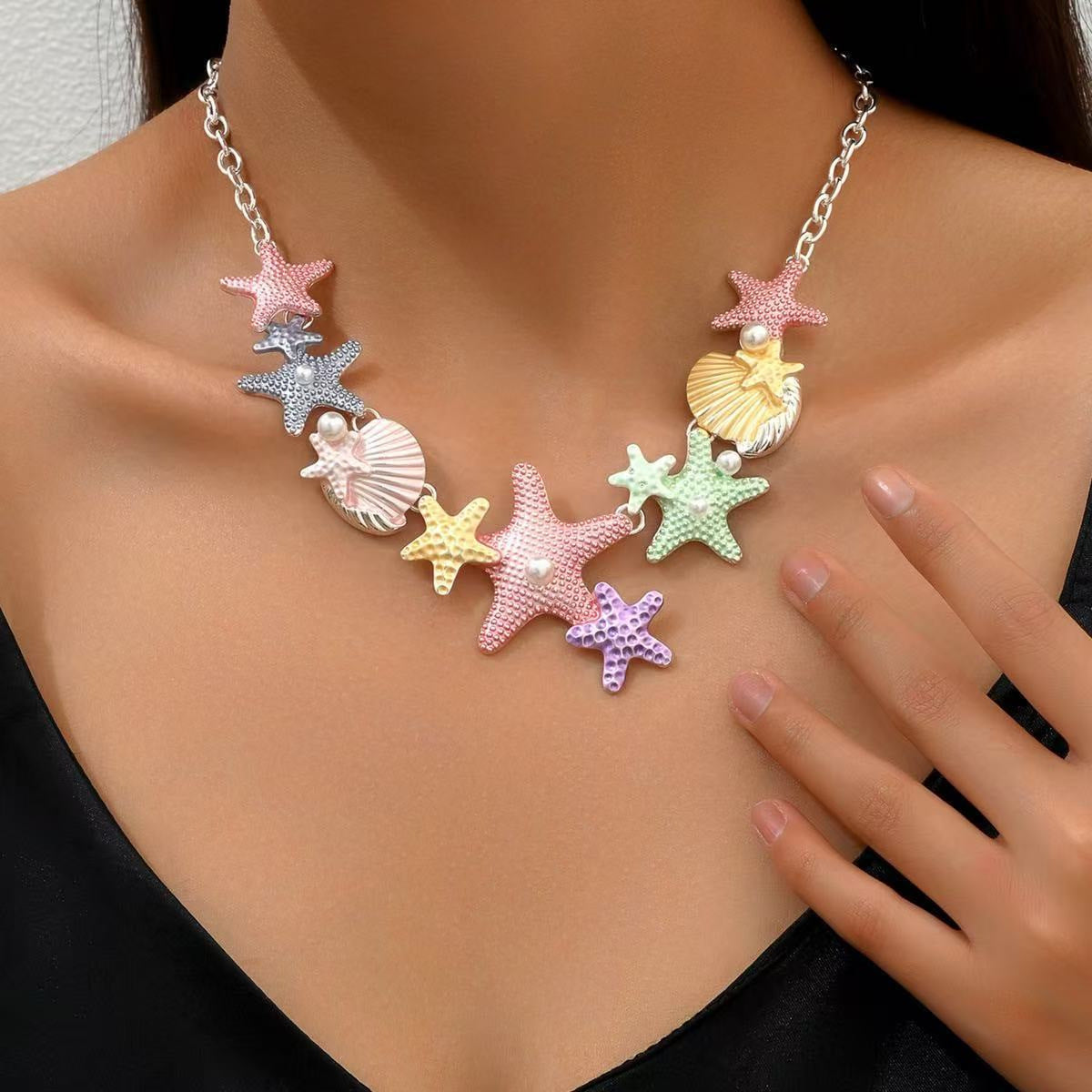 Women's Style Starfish Shell Clavicle Chain Suitable For Summer Necklaces