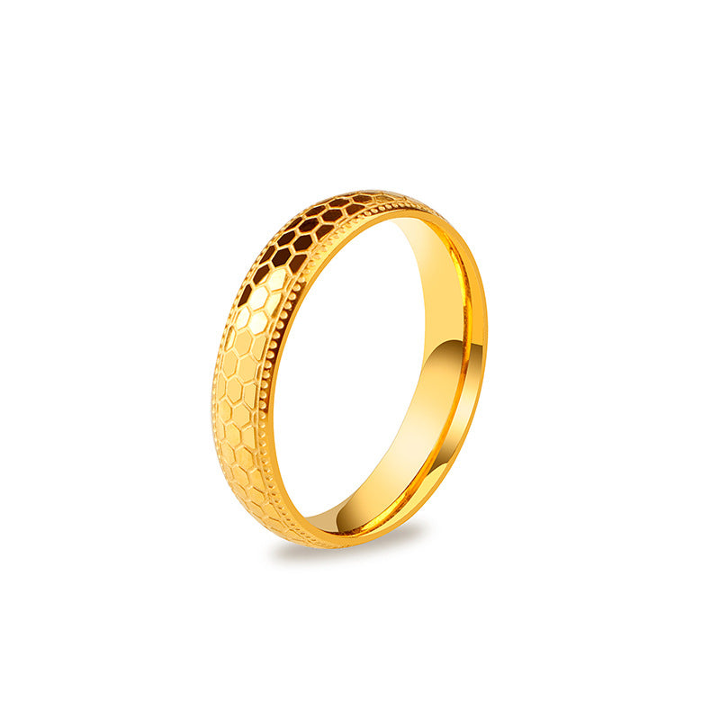 Fashion Classic Small Sequined Honeycomb Niche Sparkling Rings