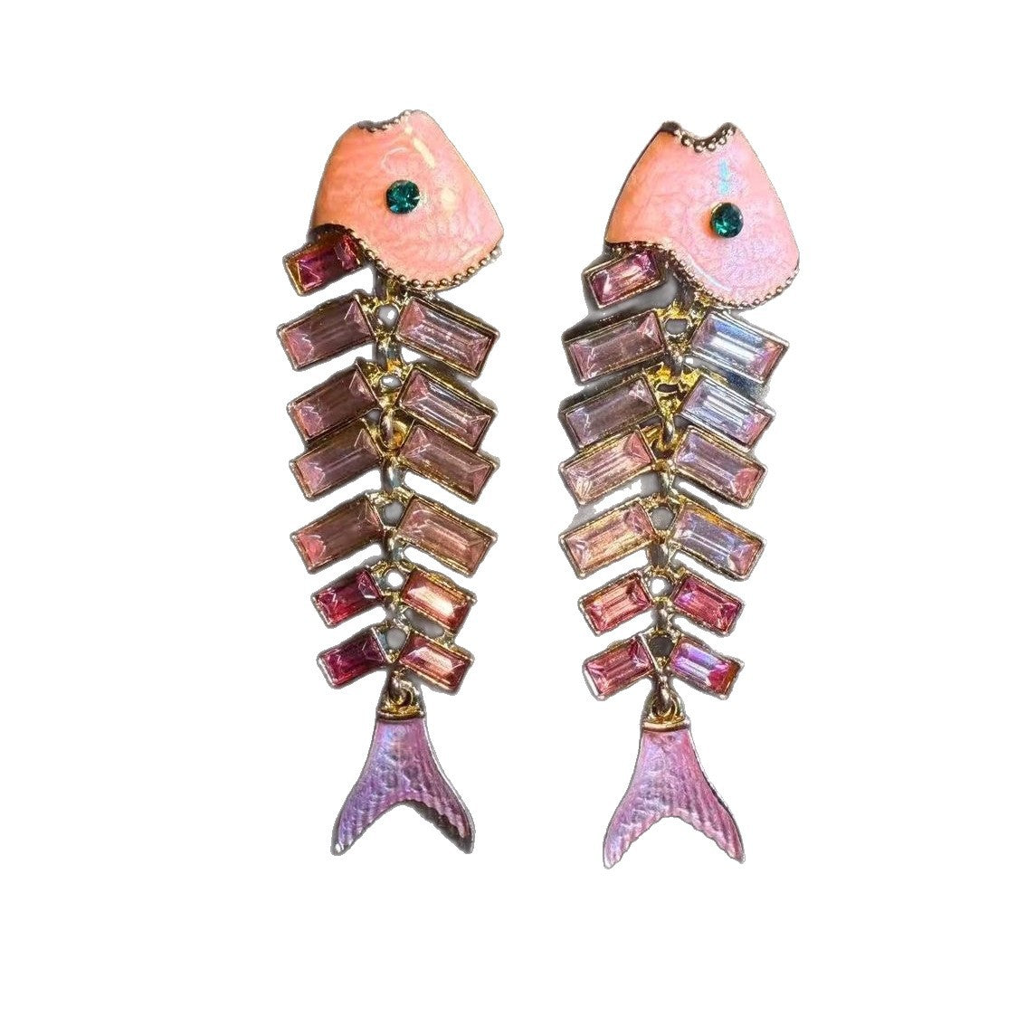 New Blooming Olive Vintage Pink Fishbone Stud Earrings