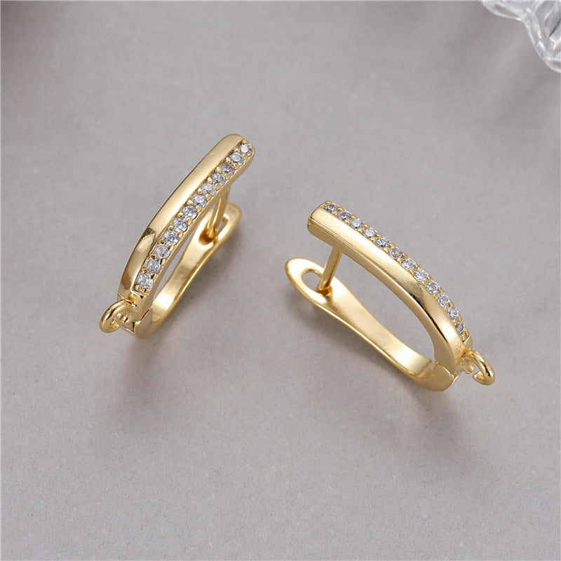 Unique U-shaped Zircon Fashion Minimalism Material Ear Buckle