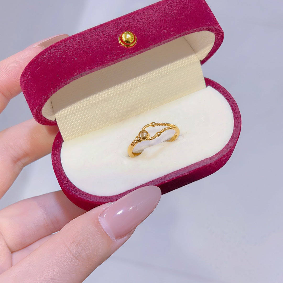 Women's Alluvial Gold Retro Affordable Luxury Design Brass Plated Fashion Ring