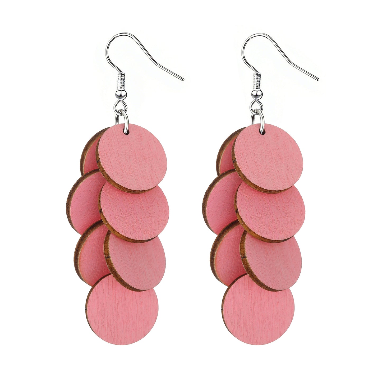 Personality Wood Piece Retro Sweet Vacation Style Beach Earrings