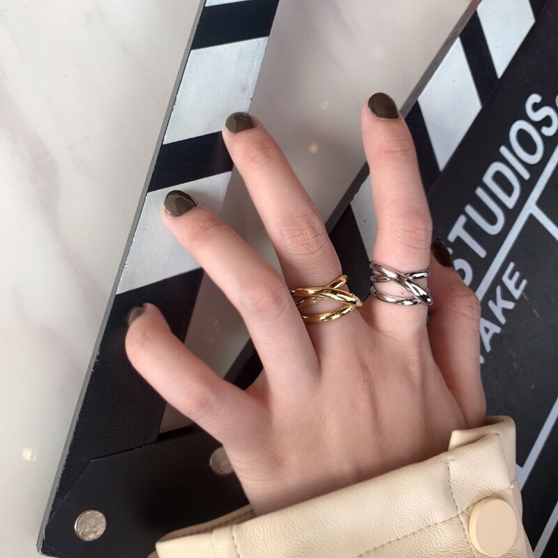Line Woven Cord For Braiding Simple Fashion Geometric Design Sense Rings