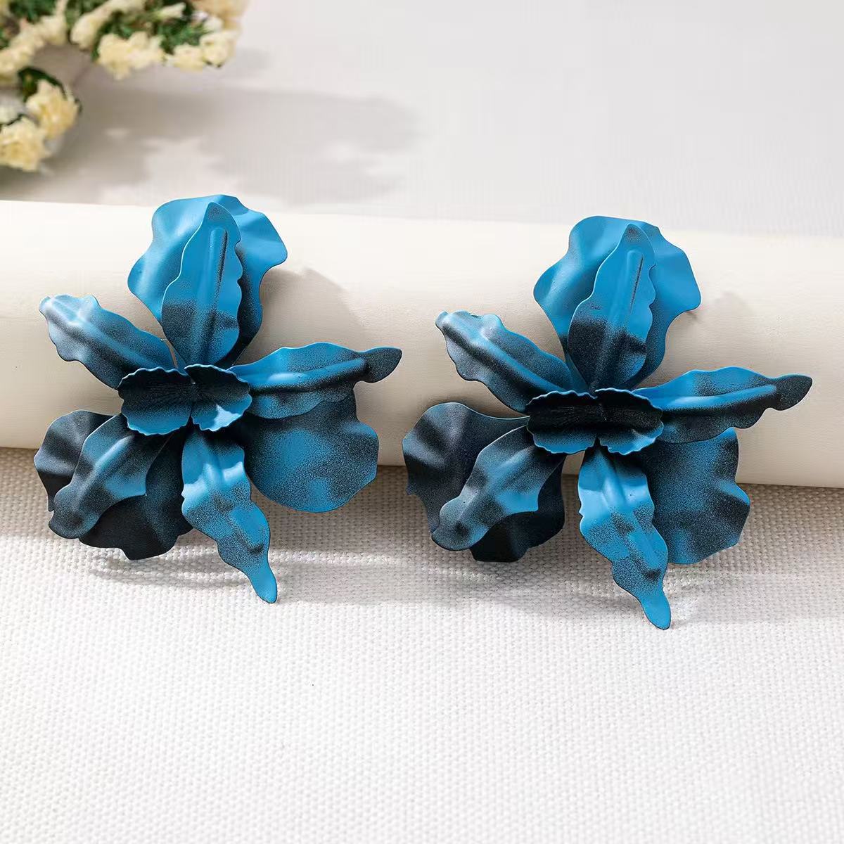 Women's Pleated Paint Flower Ear Sweet Handmade Rings