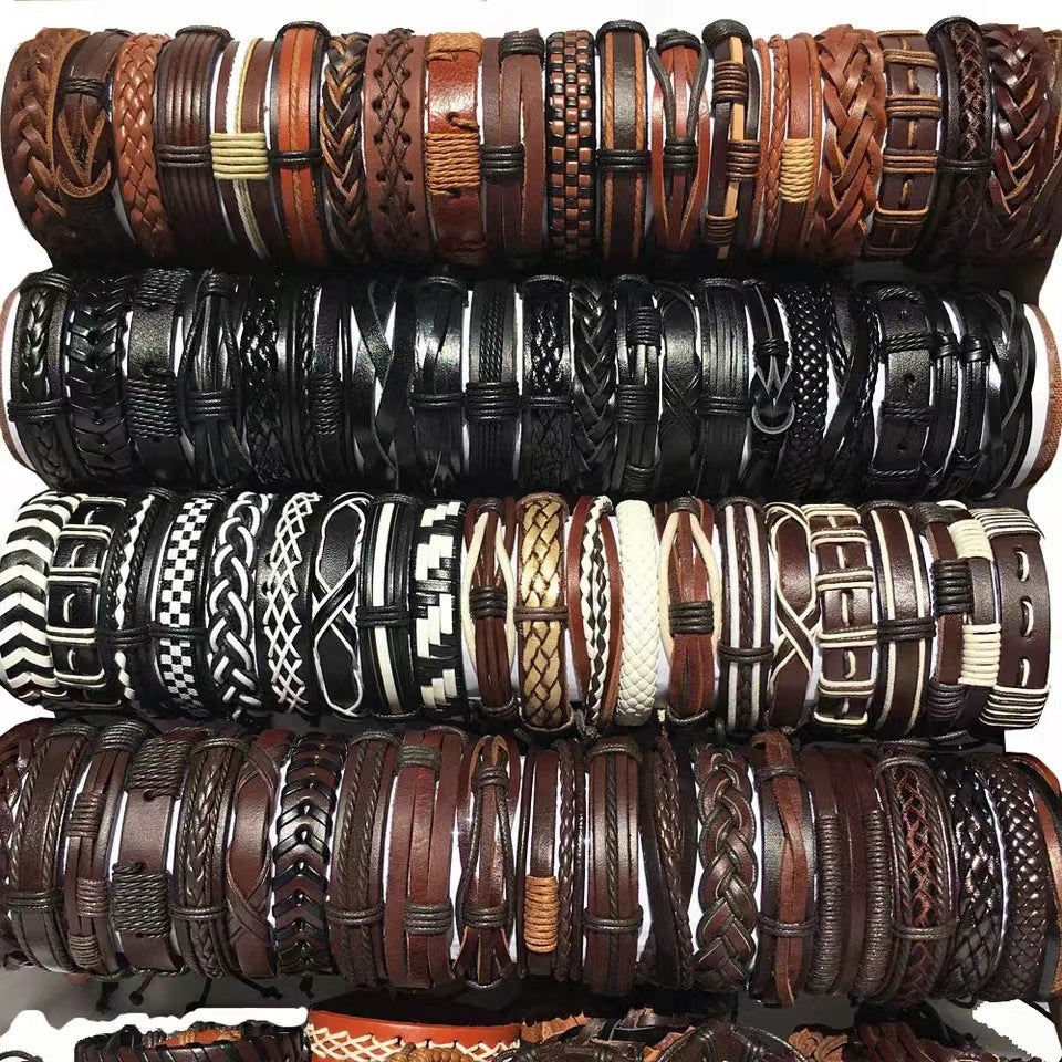 Suit Any Mixed Color Hand-woven Leather Bracelets