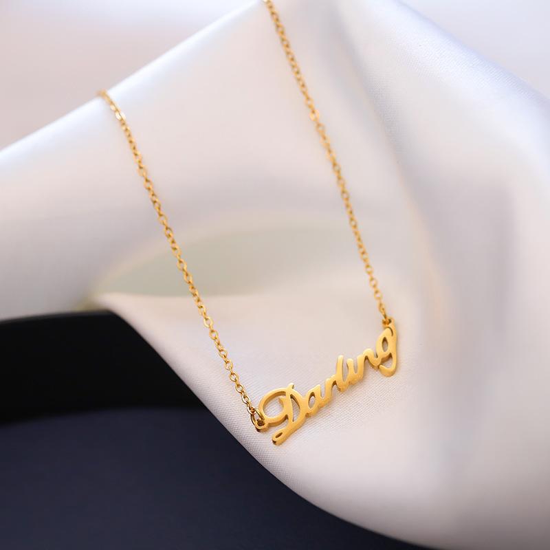 Steel Stainless Dear English Letter Personality Necklaces