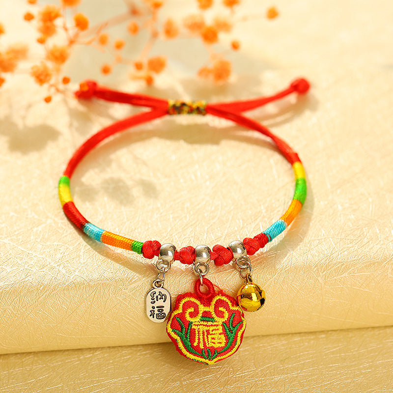 Children's Dragon Boat Festival Colorful Rope Carrying Strap Hand-woven Tiger Sachet Bracelets