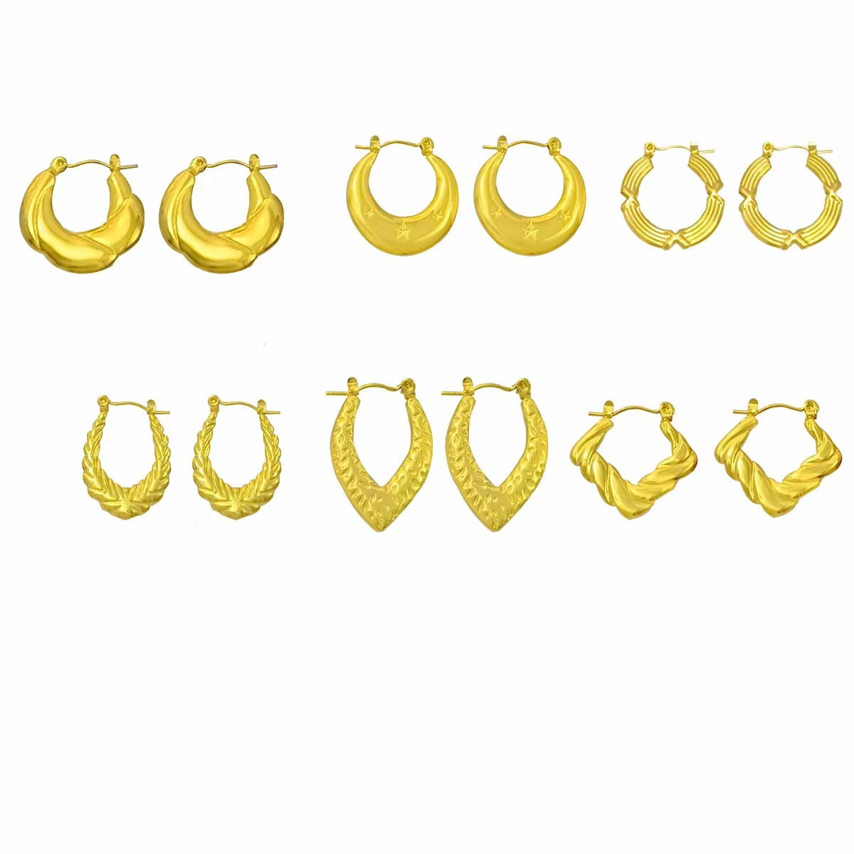 Women's Gold Light Luxury Stainless Steel Simple Trendy Earrings