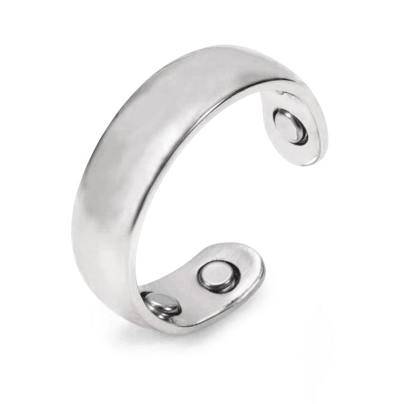 Men's Personalized Electroplating Rose Gold Double Magnetic Health Care Ring
