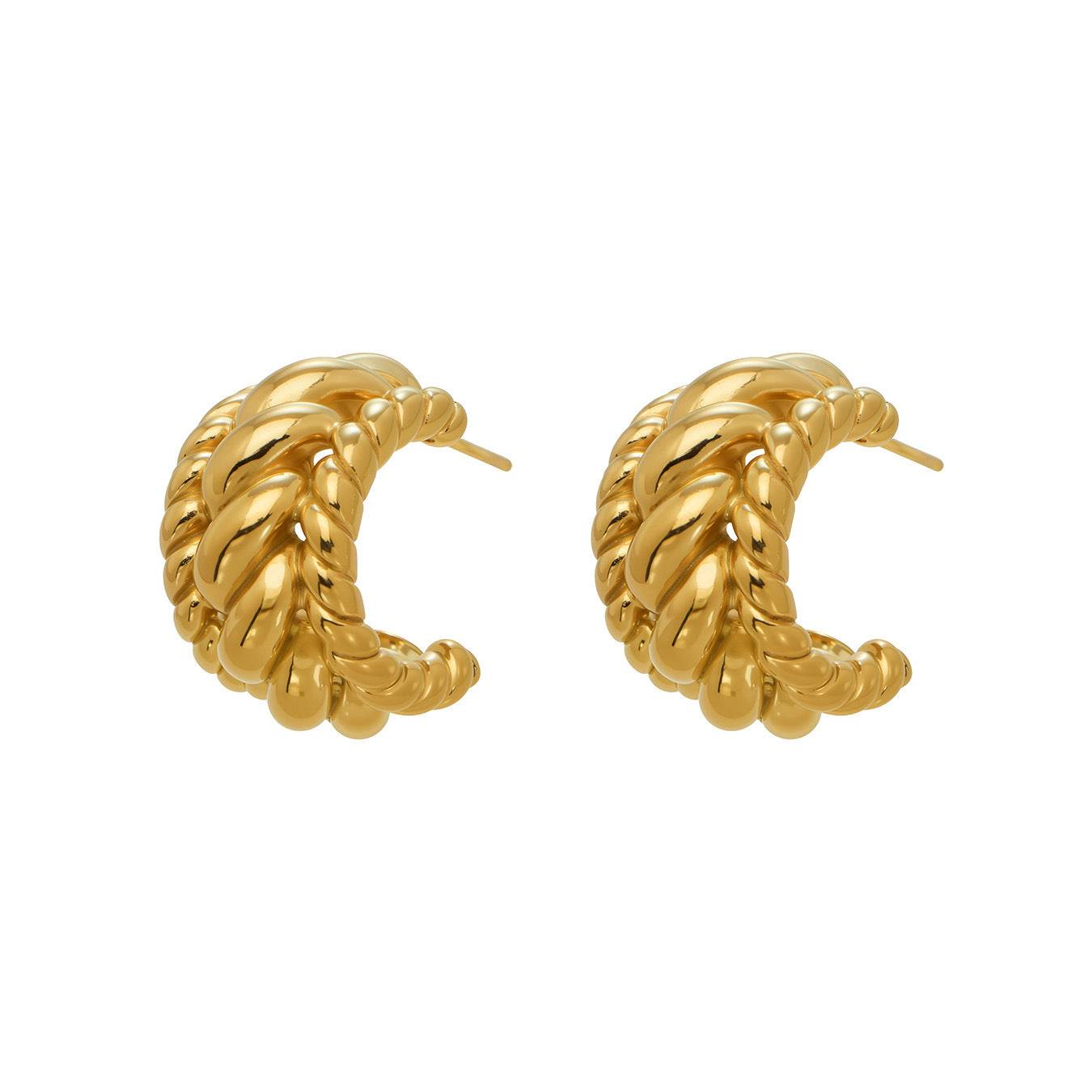 Twisted Geometric Fashionable Exquisite Elegant Trendy Stainless Earrings