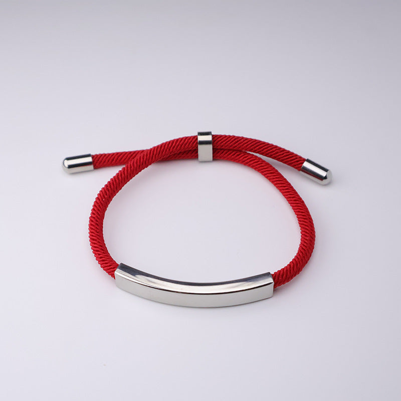 Lettering Printing Material Stainless Steel Small Gift Titanium Woven Hand Bracelets