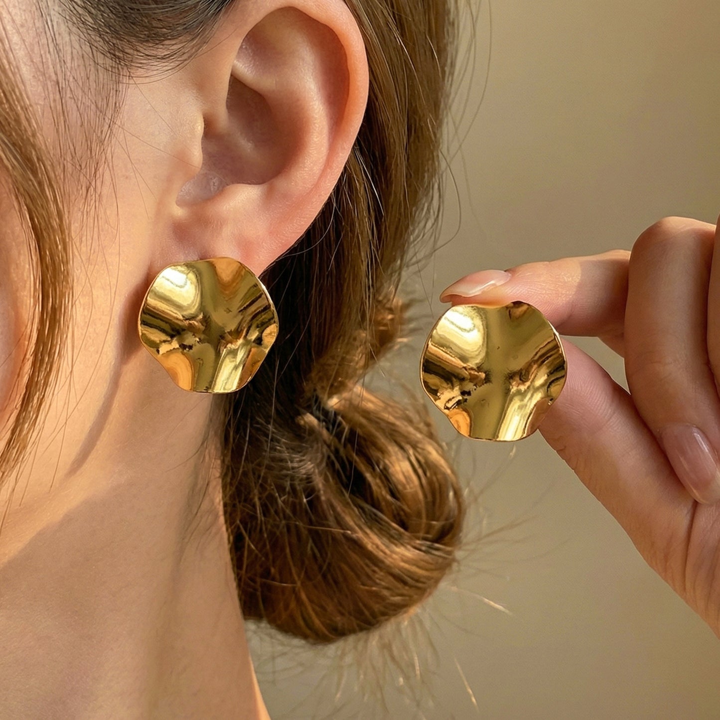 High-grade Stainless Steel Geometric Irregular Ear Stud Earrings