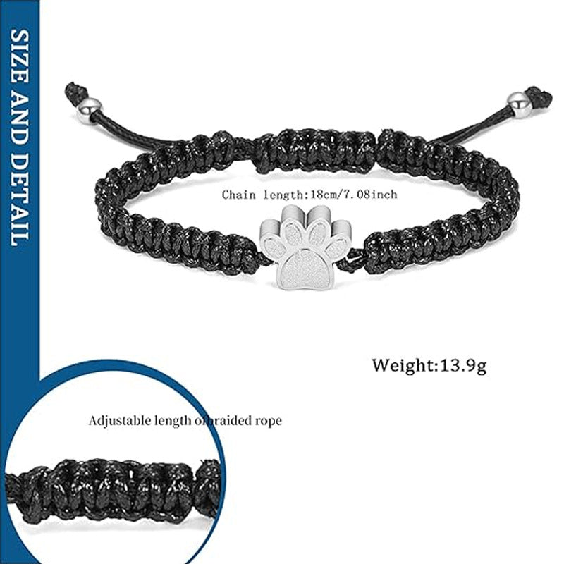 Women's & Men's Steel Ornament Open Memorial Pet Hair Bracelets