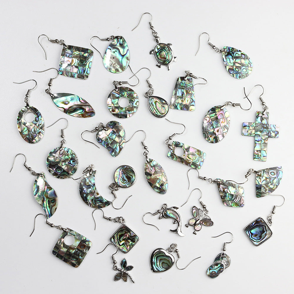 Natural Abalone Shell Ear Hook Eardrop Earrings