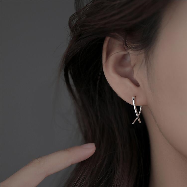 Line Cross Clip High-grade Female Summer Ear Buckle