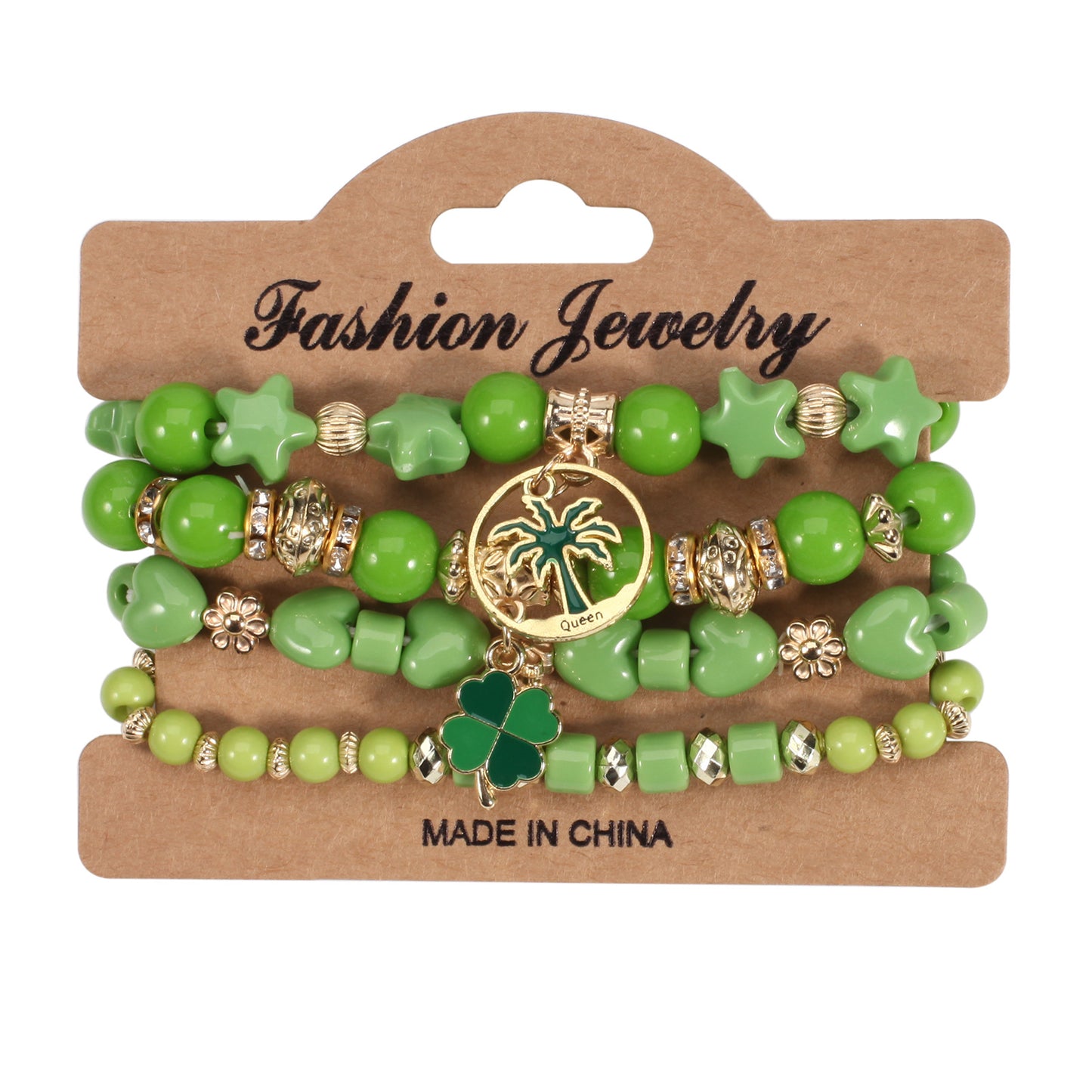 Irish St. Day Clover Four-leaf Butterfly Bracelets