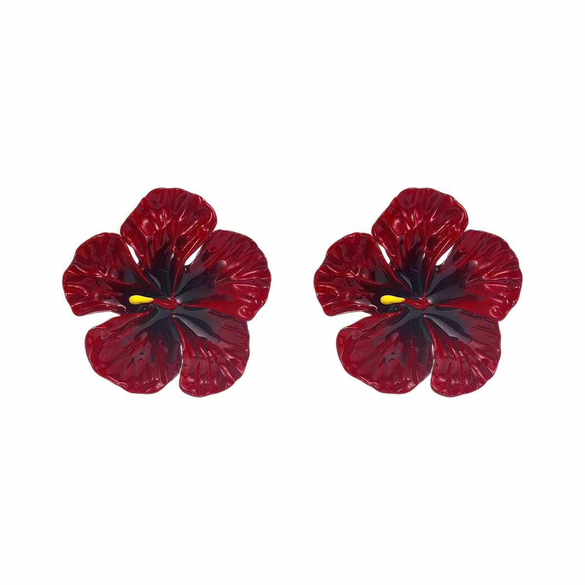 Women's Alloy Large Flower Sweet Personality Color Enamel Stud Earrings