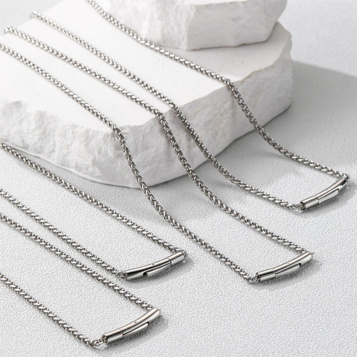 Women's & Men's Stainless Steel Keel Chain Titanium Clavicle Necklaces